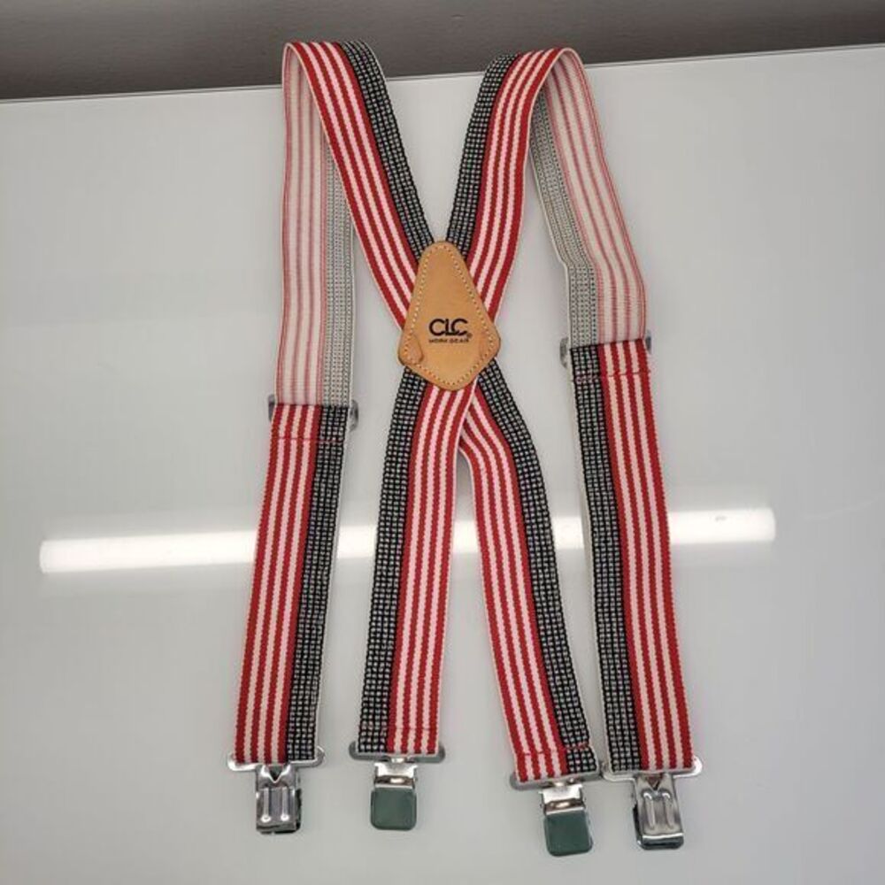 Custom Leathercraft Heavy Duty Work Suspenders USA‎ American Flag Ska Masculine